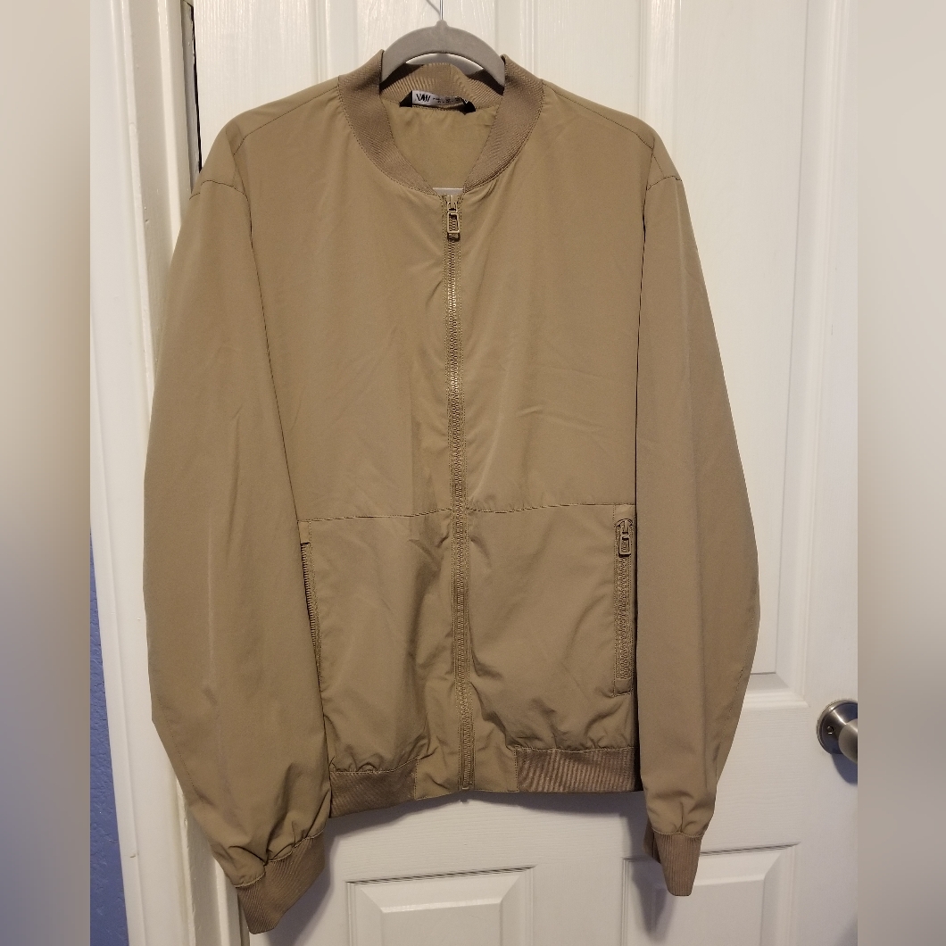 Zara Flowing Bomber Jacket Men's Color Khaki Size Xl